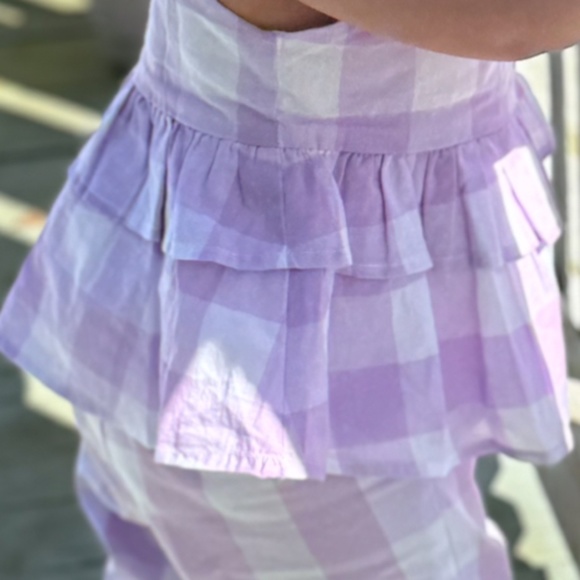 Little Girl Janie and Jack Purple Gingham Pant Set Size 2T - Picture 8 of 8